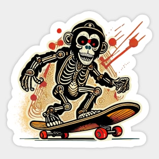 Monkey Skateboarder Sticker